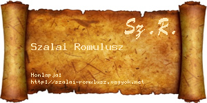Szalai Romulusz névjegykártya
